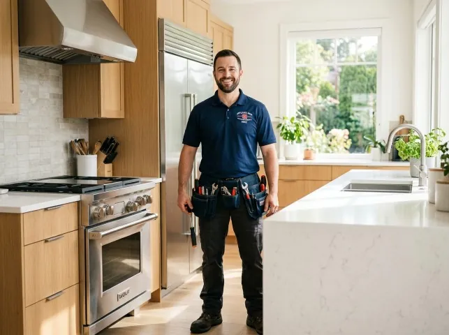 Appliance Repair Hero technician in a Alta Vista, IA kitchen after an appliance repair
